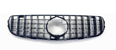 Zunsport compatible with Mercedes GLC Class X253 2015 - 2018 AMG GT-R Panamericana Style Front Grille - Black / Chrome Finish