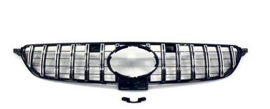 Zunsport compatible withMercedes GLE Class W166 AMG GT-R Panamericana Style Front Grille - Black / Chrome Finish