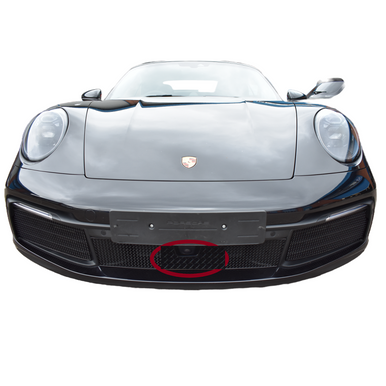 Zunsport Porsche Carrera 992 (C2,C2S,C4,C4S) - Centre Grille with Front Driving Camera - Black