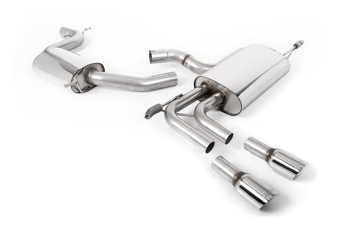 Audi A3 2.0T FSI - Resonated (Quieter) Cat-Back Exhaust System with GT-80 Polished Trims