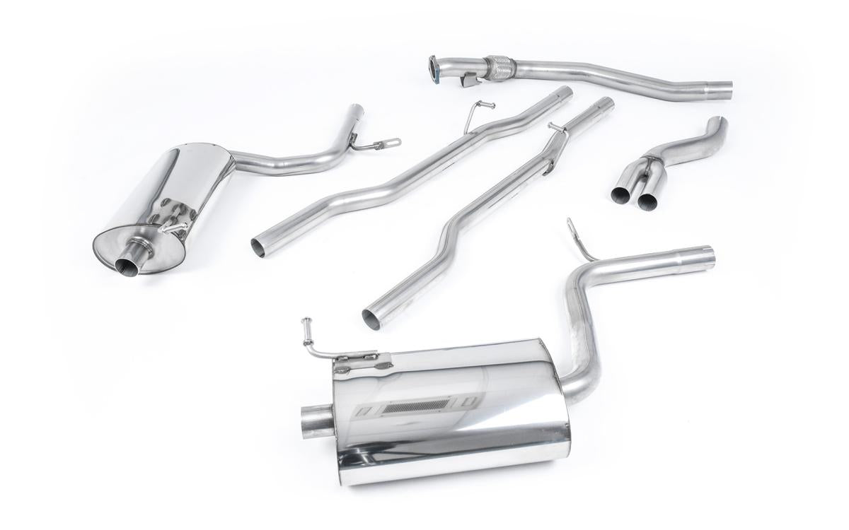 Audi A4 1.8T B6 Quattro - Non-Resonated (Quieter) Cat-Back Exhaust System with 90mm Trims