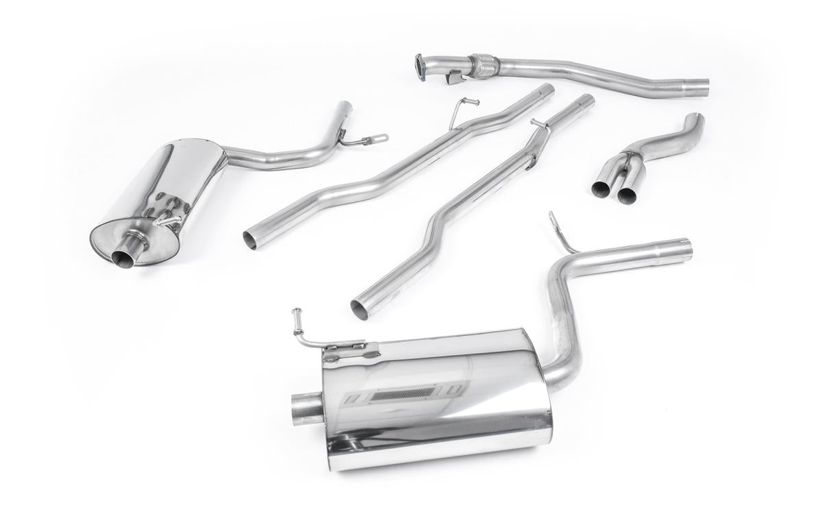 Audi A4 1.8T B7 Quattro - Non-Resonated (Louder) Cat-Back Exhaust System with 100mm Polished Trims