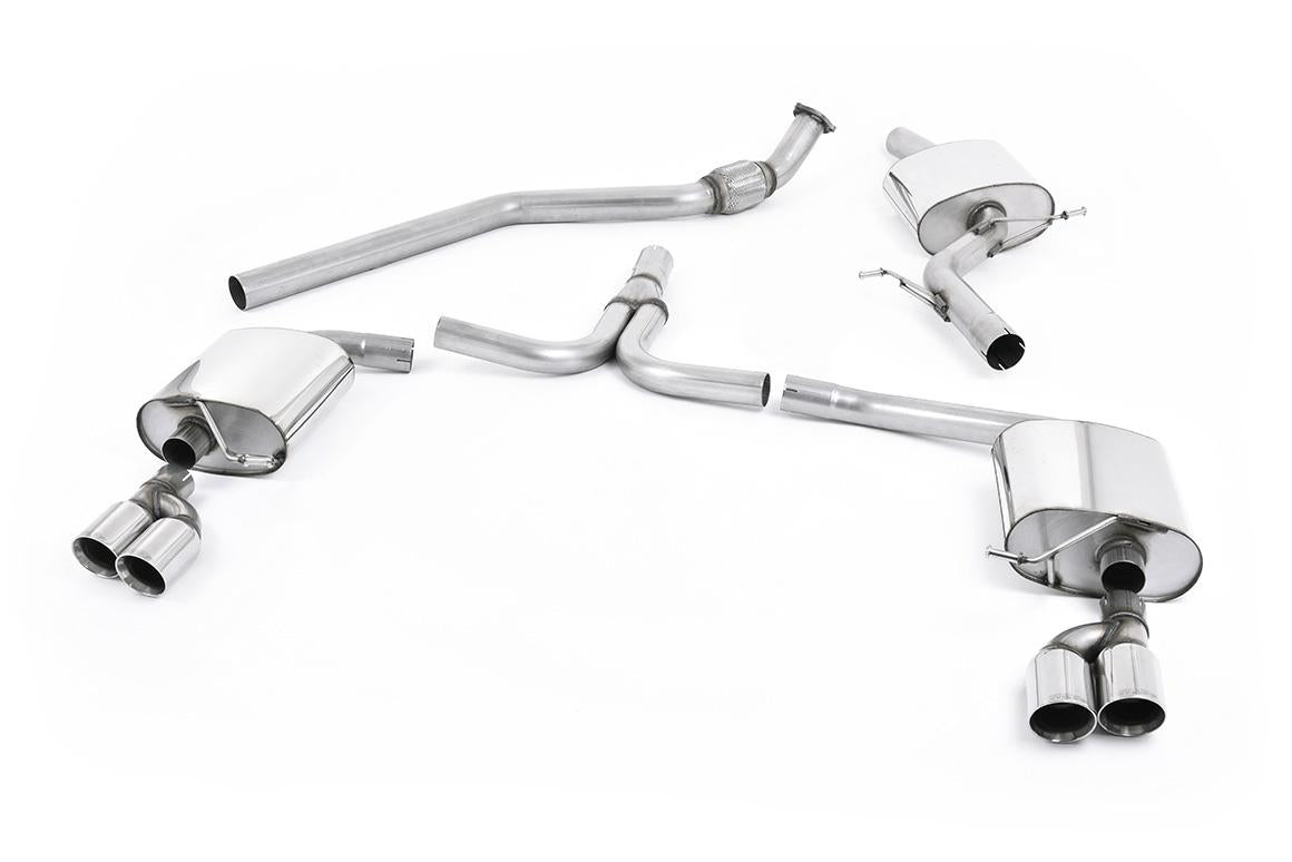 Audi A4 2.0 B8 (Tiptronic)/Audi A5 (Multitronic) S line - Cat-Back Exhaust System with Quad-outlet GT80 Trims