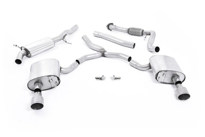 Audi A4 2.0 B9 Quattro - Road+ Part Resonated Cat Back Exhaust System with Dual GT-100 Titanium Trims