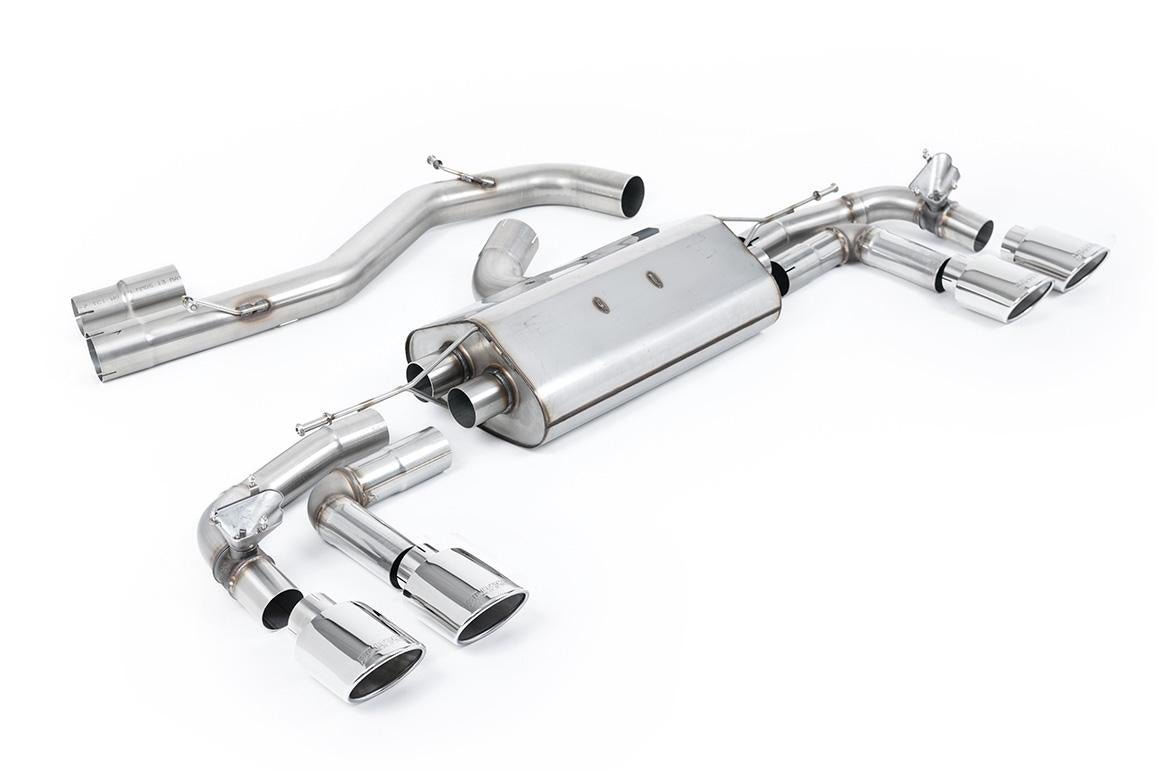 Audi S3 8Y Sportback GPF models - 80mm Non-Resonated (Louder) Cat-Back Exhaust System with Polished Ovals Trims