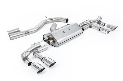 Audi S3 8Y Sportback GPF models - 80mm Non-Resonated (Louder) Cat-Back Exhaust System with Polished Ovals Trims