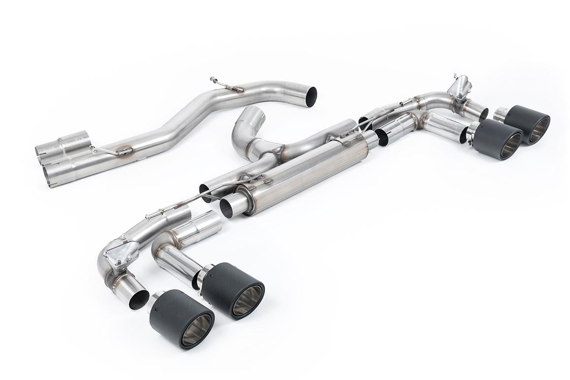 Audi S3 8Y Sportback GPF models - 'Race' 80mm Non-Resonated (Loudest) Cat-Back Exhaust System with Carbon Trims