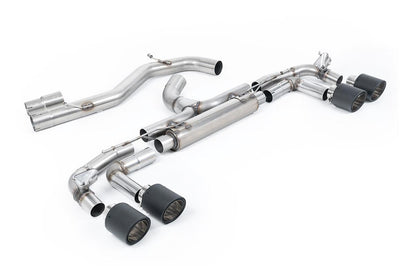 Audi S3 8Y Sportback GPF models - 'Race' 80mm Non-Resonated (Loudest) Cat-Back Exhaust System with Carbon Trims