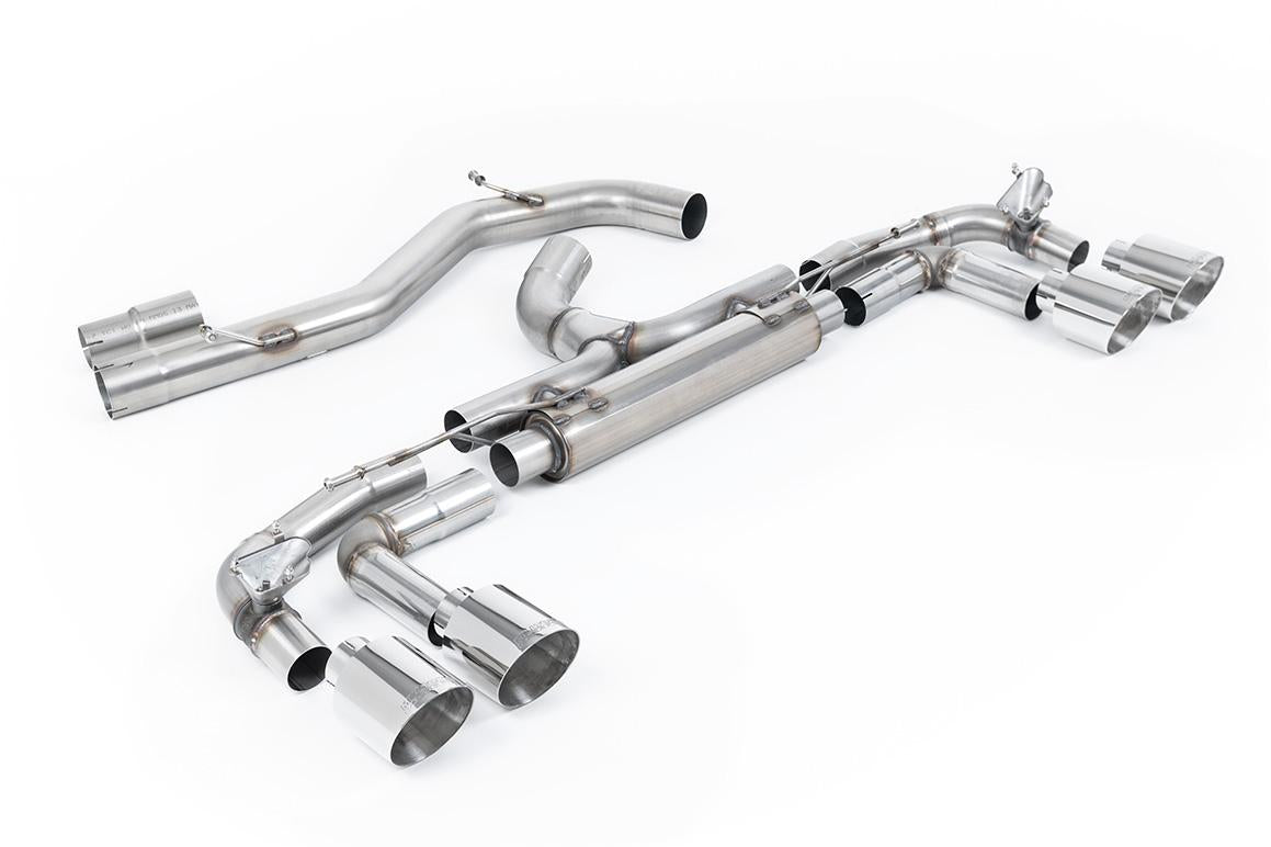 Audi S3 8Y Sportback GPF models - 'Race' 80mm Non-Resonated (Loudest) Cat-Back Exhaust System with Polished Trims