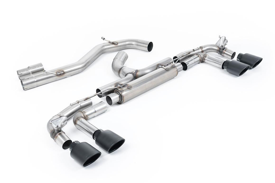 Audi S3 8Y Sportback GPF models - 'Race' 80mm Non-Resonated (Loudest) Cat-Back Exhaust System with Cerakote Oval Trims