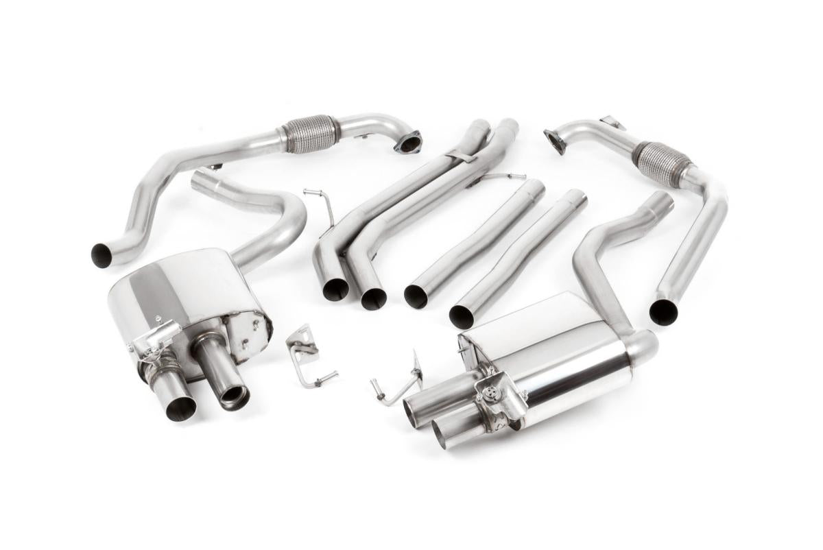 Audi S4 B9 Non sport Diff models - Non-Resonated (Louder) Cat-Back with Quad Polished Oval Trims
