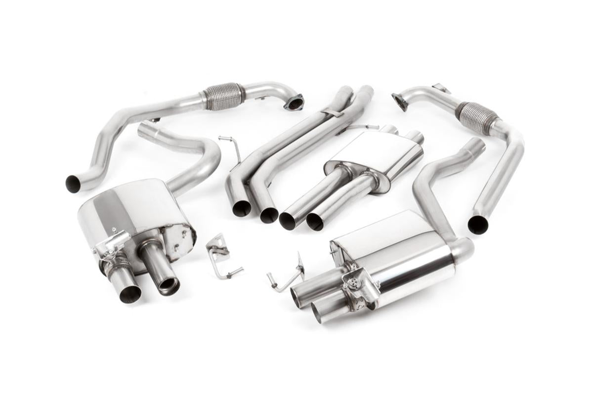 Audi S4 B9 Non sport Diff models - Resonated Cat-Back with Quad Burnt Titanium Trims