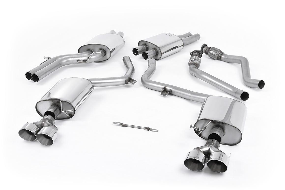 Audi S5 B8.5 Coupe/Cabriolet - Resonated (Quieter) Cat-Back Exhaust System with Polished Quad Outlet Trims