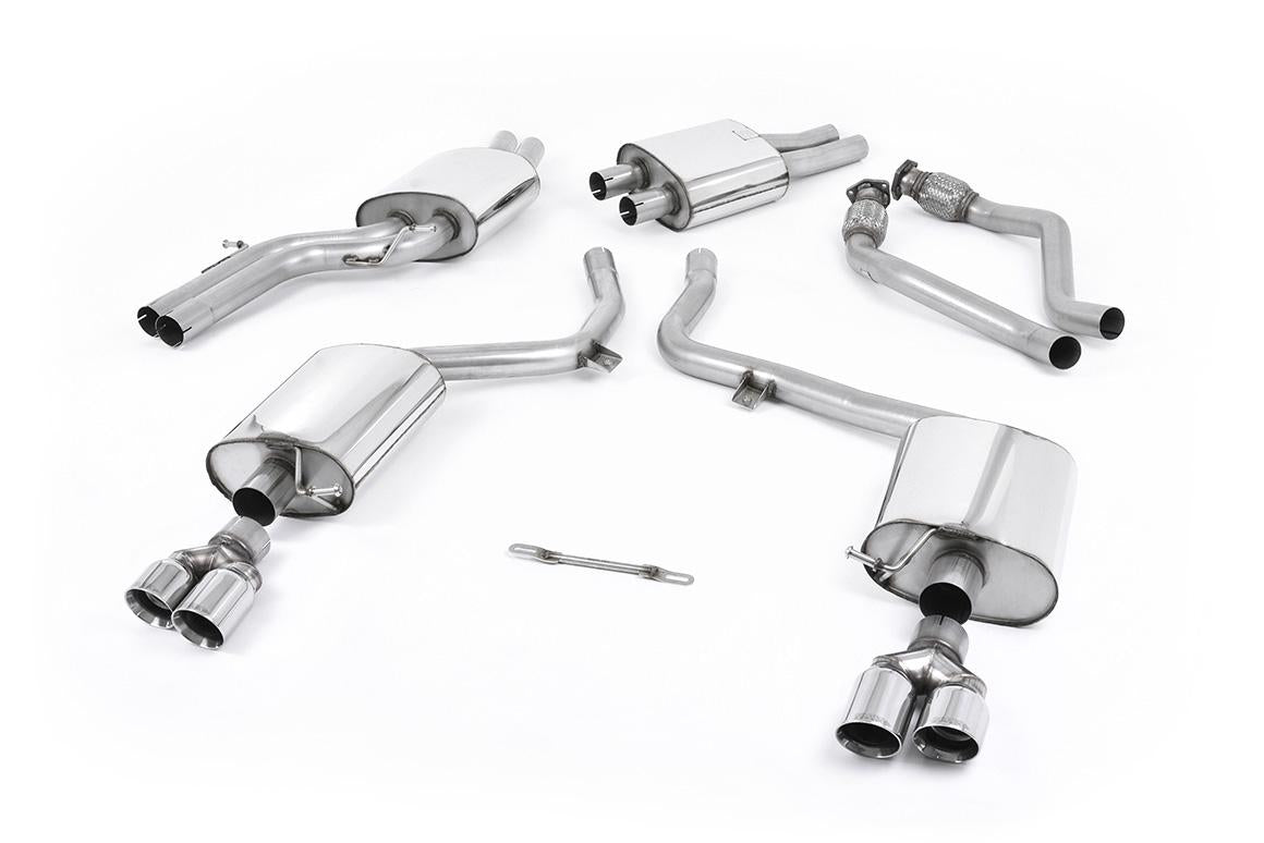 Audi S5 B8 (S tonic) - Resonated (Quieter) Cat-Back Exhaust System with Quad Polished Trims