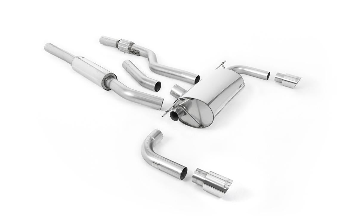 BMW 4 Series F32 428i Auto - Resonated (Quieter) Cat-Back Exhaust System with Polished Trims (For 435i M Sport Valance)