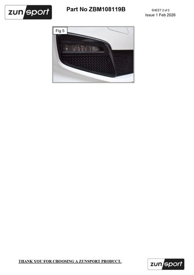 Zunsport BMW F40 1 Series M-Sport Outer Grille Set