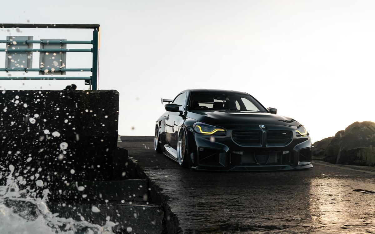 BMW G87 M2 - Non Resonated Cat-Back with GT-115 Burnt/Blue Titanium Trims (Removes Secondary Cats)