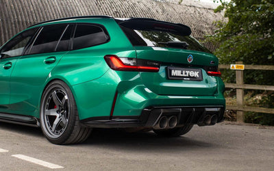 BMW G8X M3/M4 - Axle Back Exhaust System with GT-115 Brushed Titanium Trims