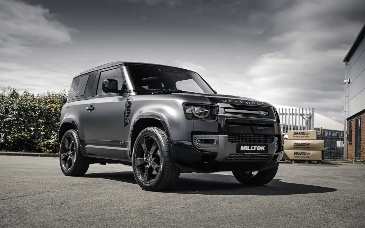 Land Rover Defender 90 5.0 V8 (NAS Non GPF Models) - Cat Back Valved System with Carbon Trims - Non Resonated (Loudest)