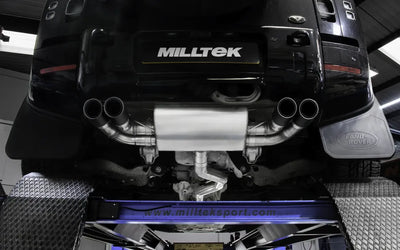 Land Rover Defender 90 5.0 V8 (NAS Non GPF Models) - Cat Back Valved System with Carbon Trims - Non Resonated (Loudest)