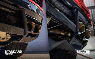 Chevrolet Corvette C8 (Euro OPF/GPF Models) - Particulate Filter-back with Cerakote Black Tips - Re-uses OE Valve motors