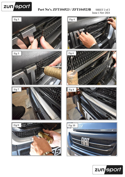 Zunsport Fiat Ducato (FIAT badge) Upper Grille Set