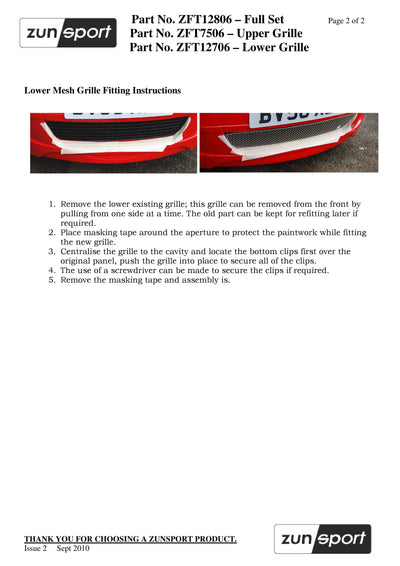 Zunsport Grande Punto (Body Kit) -Full Grille Set