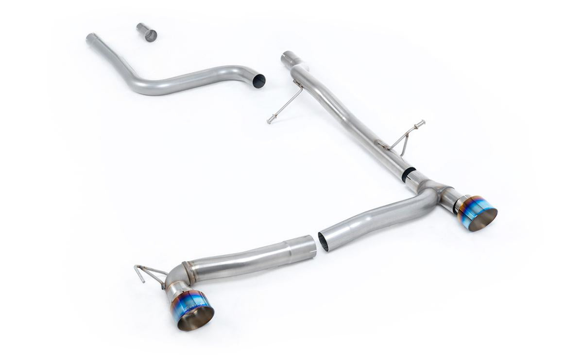 Ford Fiesta MK8 1.0T ST Line (Dual Outlets) - GPF/OPF Back Non-Resonated (Louder) with Burnt/Blue Titanium GT-100 Trims (Includes Diffuser)