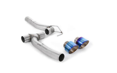 Ford Fiesta MK8 1.0T ST Line (Dual Outlets) - Upgrade Kit for Existing Milltek Cat Back Systems with Burnt/Blue Titanium GT-100 Trims (Includes Diffuser)
