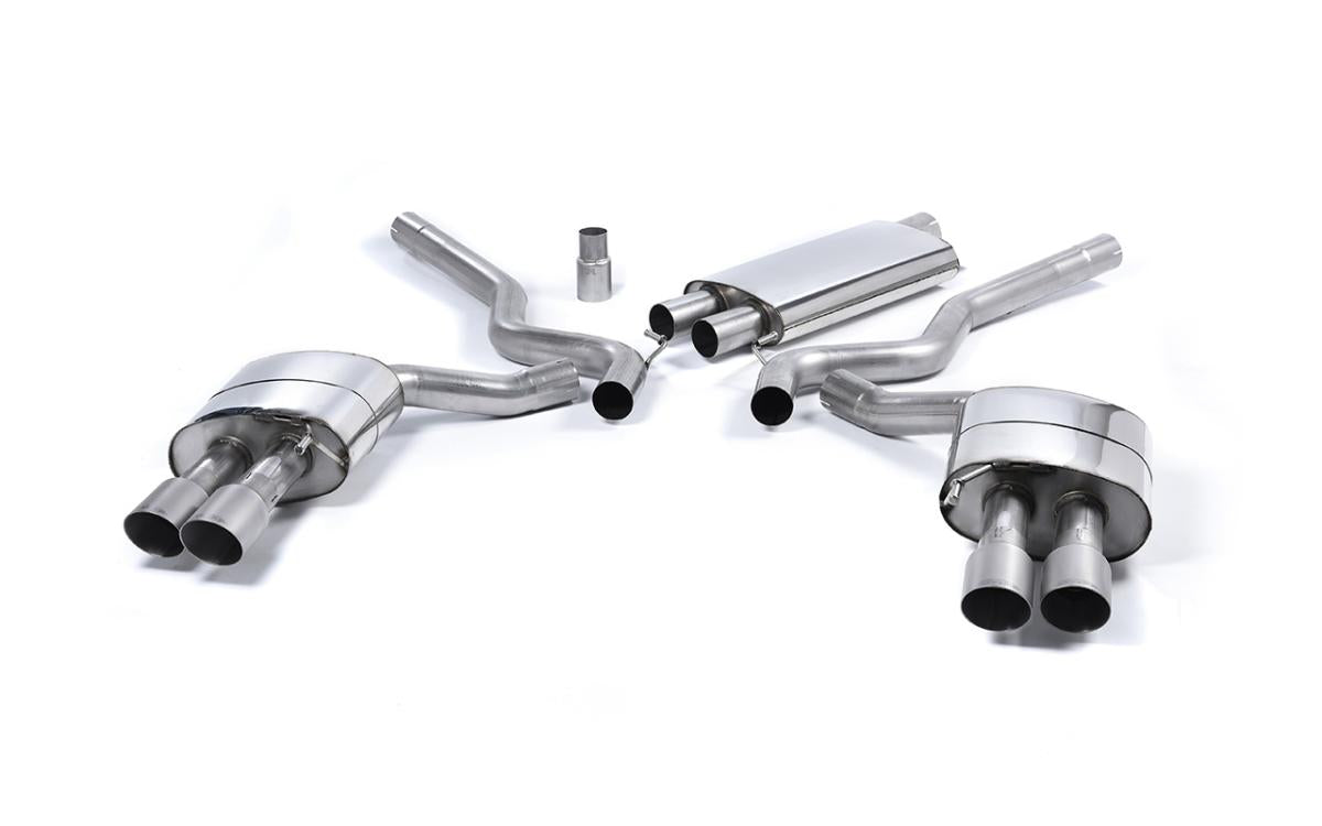 Ford Mustang 2.3 (S550 Fastback) - Resonated (Quieter) Cat-Back Exhaust System with GT-90 Titanium Trims (For Roush Valance)