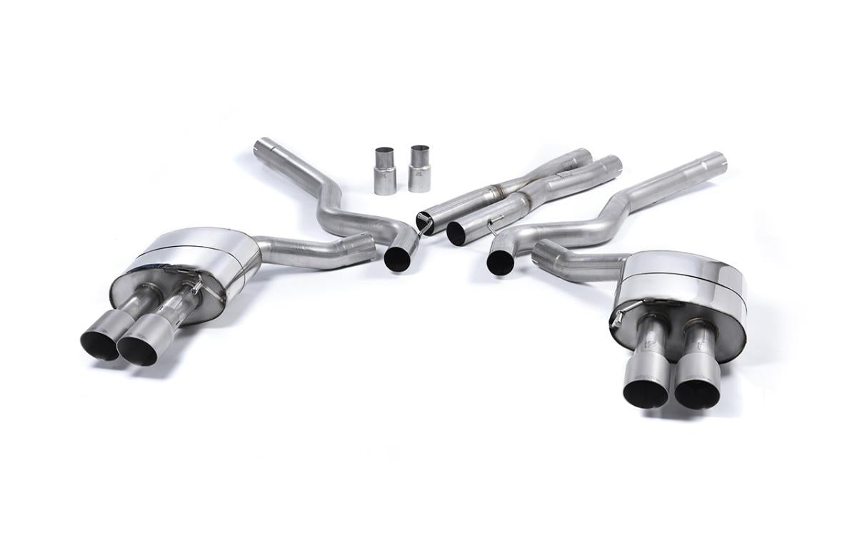 Ford Mustang 5.0 V8 GT (Fastback) - Non-Resonated (Louder) Cat-Back Exhaust System with Quad Titanium GT-90 Tips (For Roush Valance)
