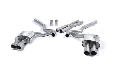 Ford Mustang 5.0 V8 GT (Fastback) - Non-Resonated (Louder) Cat-Back Exhaust System with Quad Titanium GT-90 Tips (For Roush Valance)