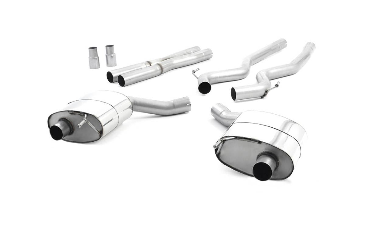Ford Mustang 5.0 V8 GT (Fastback) - Non-Resonated (Louder) Cat-Back Exhaust System with Titanium GT-100 Trims
