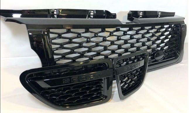 Zunsport Range Rover Sport (L320) Black Grille with Black Trim 3 Piece Set - Autobiogrophy look
