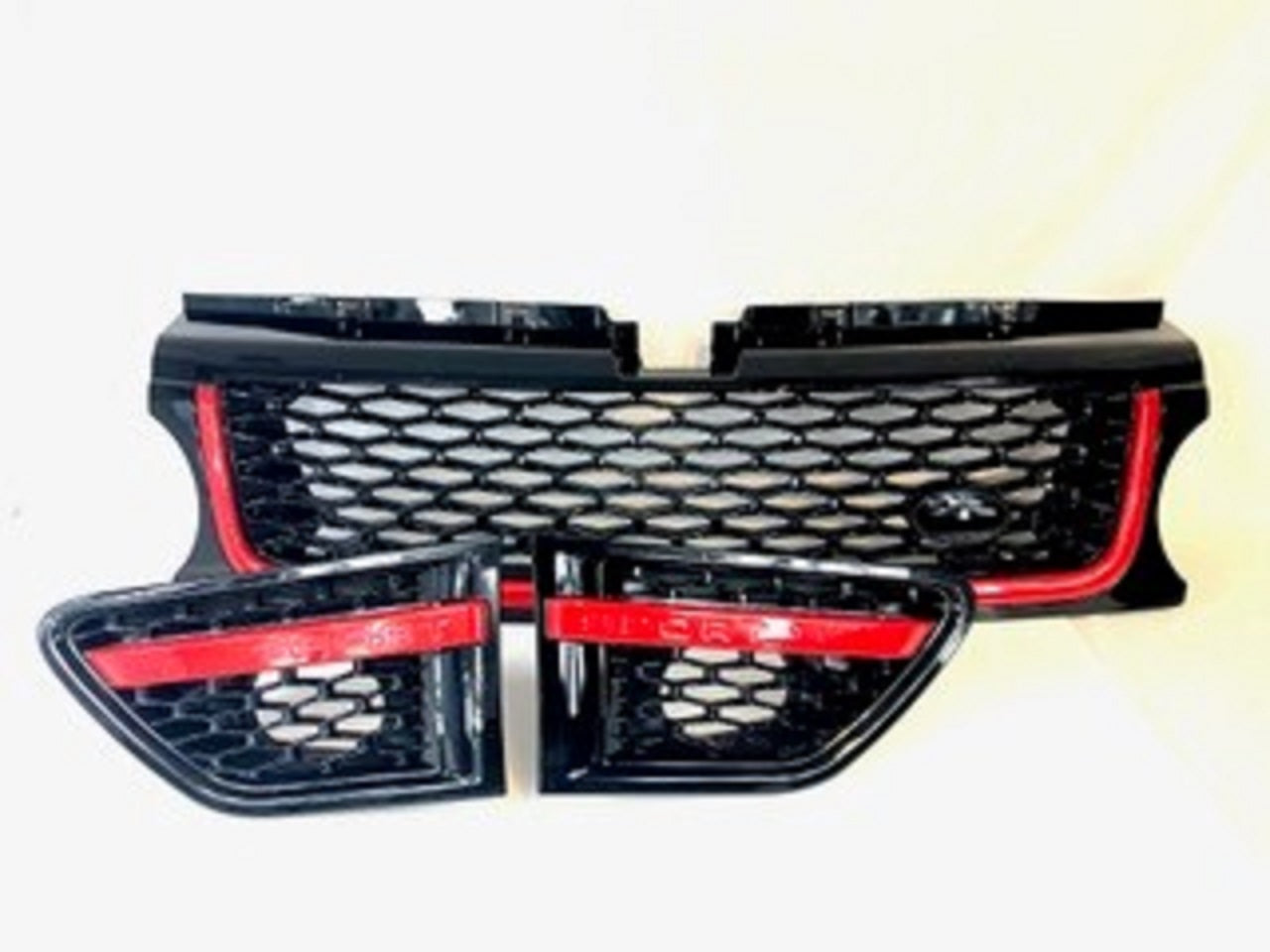 Zunsport Range Rover Sport (L320) Black Grille with Red Trim 3 Piece Set - Autobiography look (2010 - 2013)