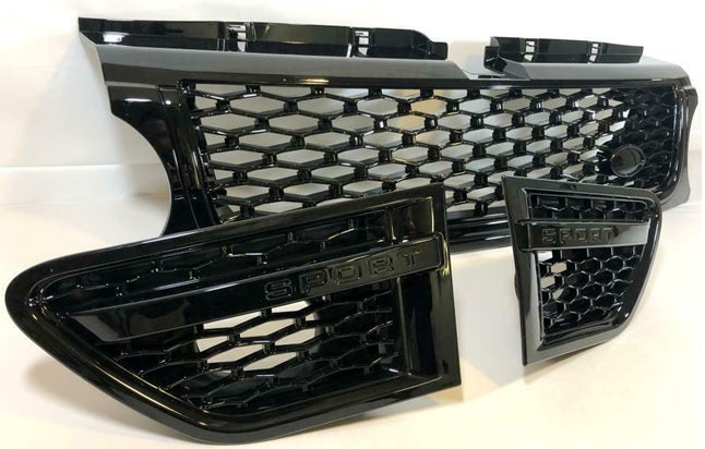 Zunsport Range Rover Sport (L320) Black Grille with Black Trim 3 Piece Set - Autobiogrophy look (2010 - 2013)