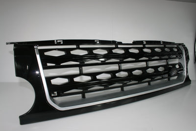 Zunsport compatible with Land Rover Discovery Gloss Black with Gloss Black D4 Mesh and Silver Trim Conversion