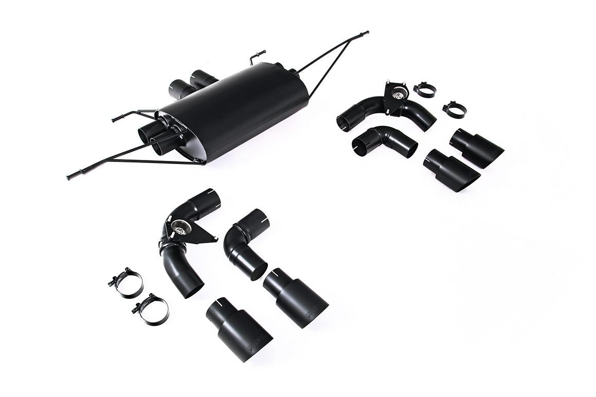 Land Rover Defender 130 5.0 V8 (NAS Non GPF Models) - Upgraded Option for Rear Silencer, Valved Outlet and Inner Outlet pipes in Cerakote Satin Black with Clamp Kit