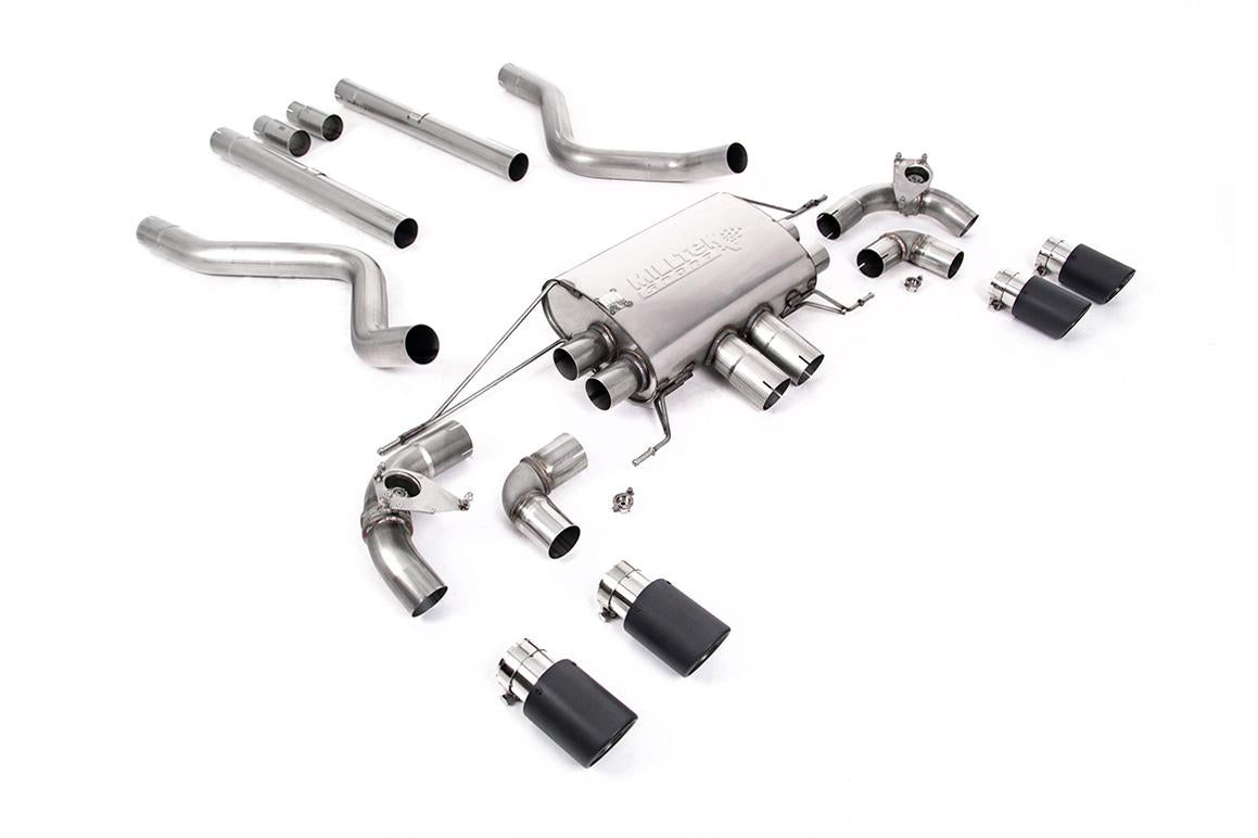 Land Rover Defender 90 5.0 V8 (NAS Non GPF Models) - Cat Back Valved System with Carbon Trims - Non Resonated (Loudest)