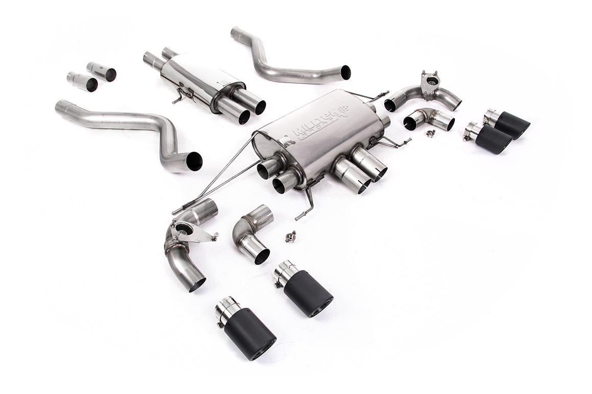 Land Rover Defender 90 5.0 V8 (NAS Non GPF Models) - Cat Back Valved System with Carbon Trims - Resonated