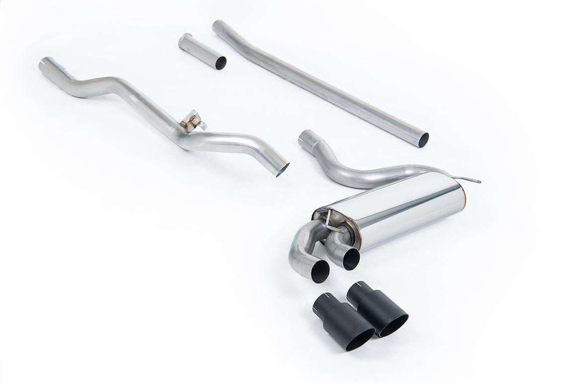 Audi Coupe UR Quattro 10V - Non-Resonated (Louder) Downpipe-Back Exhaust System with Cerakote Black OEM-Style Trims