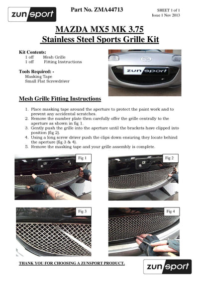 Zunsport Mazda MX5 Mk3.75 - Front Grille
