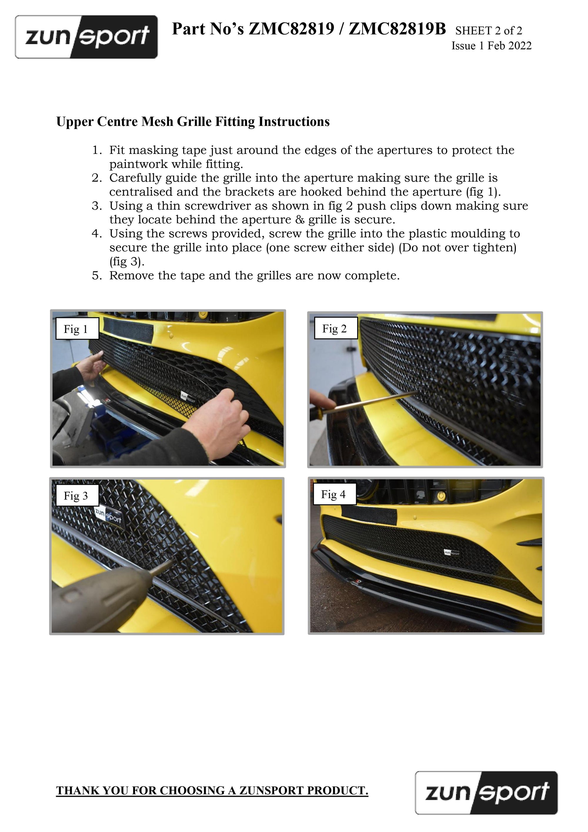 Zunsport Mercedes AMG A35 (W177) & CLA 200 AMG LINE - Centre Grille Set