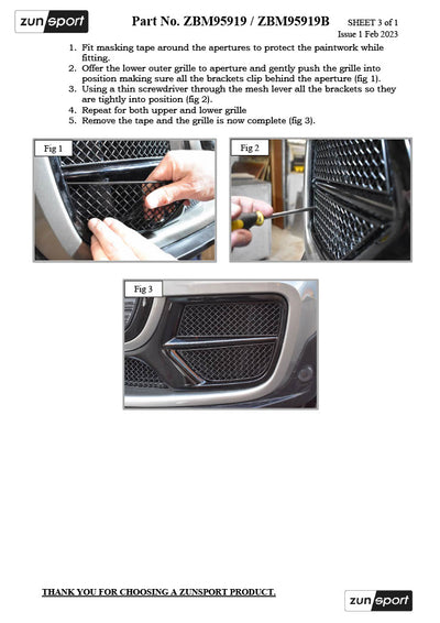 Zunsport Mini Clubman JCW - Outer Grille Set