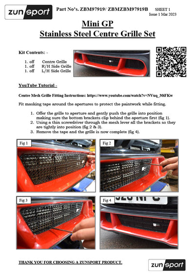 Zunsport MINI GP - Front Grille Set