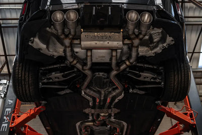 BMW G87 M2 - Cat-Back Non-Resonated (Loudest) Including 3" GPF Delete - with GT-115 Brushed Titanium Trims