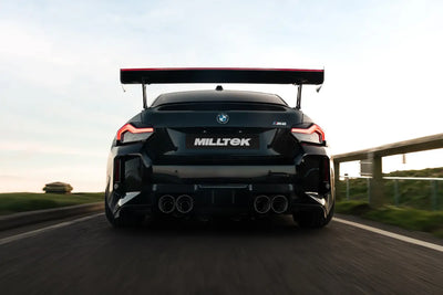 BMW G87 M2 - Cat-Back Non-Resonated (Loudest) Including 3" GPF Delete - with JET-115 Carbon Trims