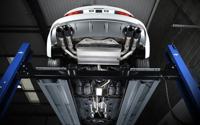 Audi S3 8V/V.2 - Non-Valved & Non-Resonated (Louder) Cat-Back Race Exhaust System with Quad Round Cerakote Black Trims