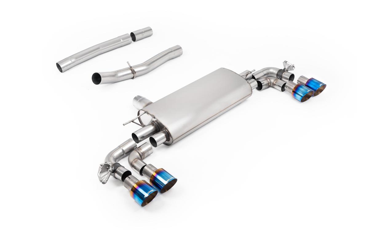 BMW M135i F70 - OPF/GPF Back System with Burnt/Blue Titanium Tips