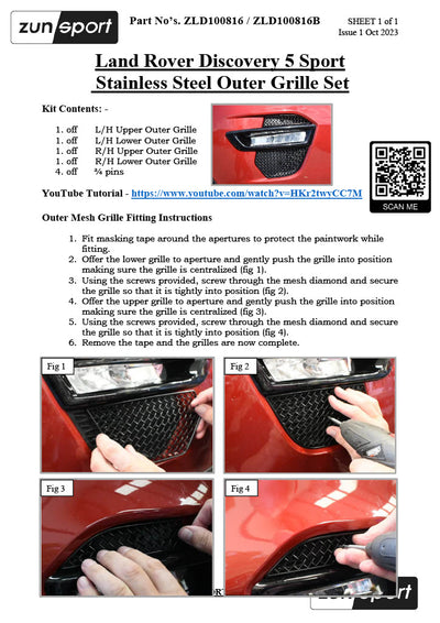 Zunsport Land Rover Discovery Sport - Front Grille Set
